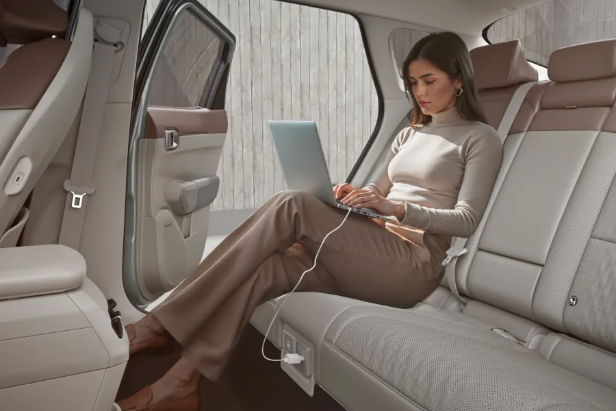 Kia EV4 Vehicle to load V2L interior