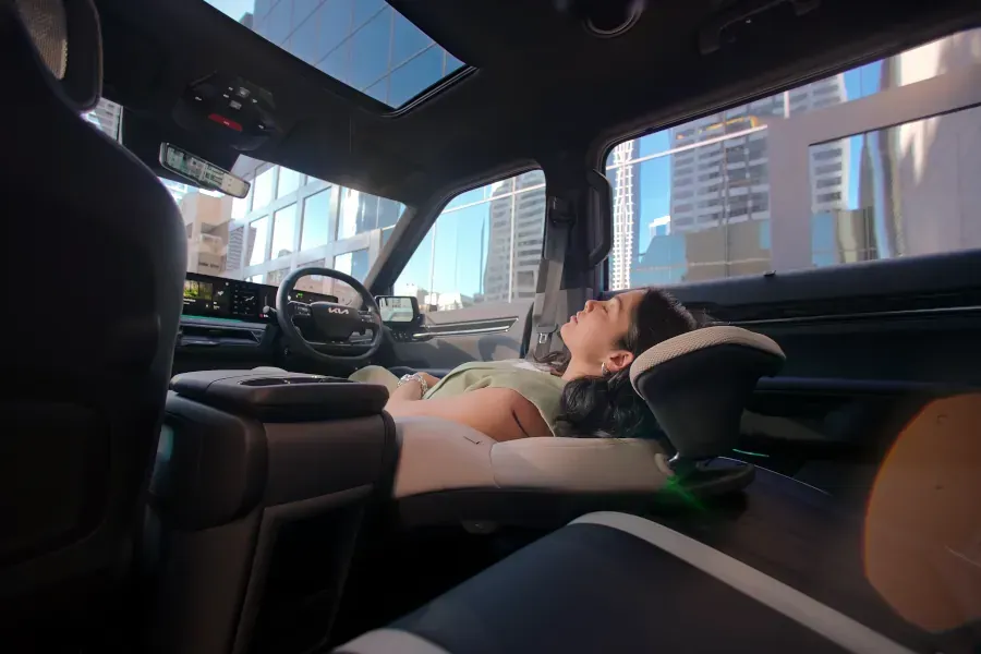 kia ev9 premium relaxation seats interior view