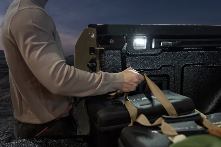 Kia Tasman tub tray cargo luggage lights