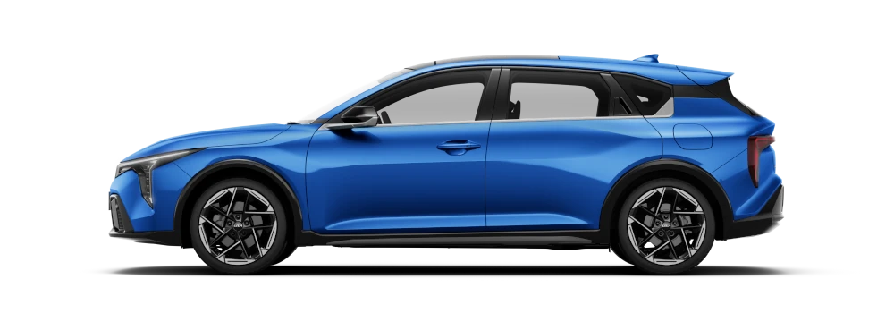 Kia K4 hatch honeycomb yellow side profile view