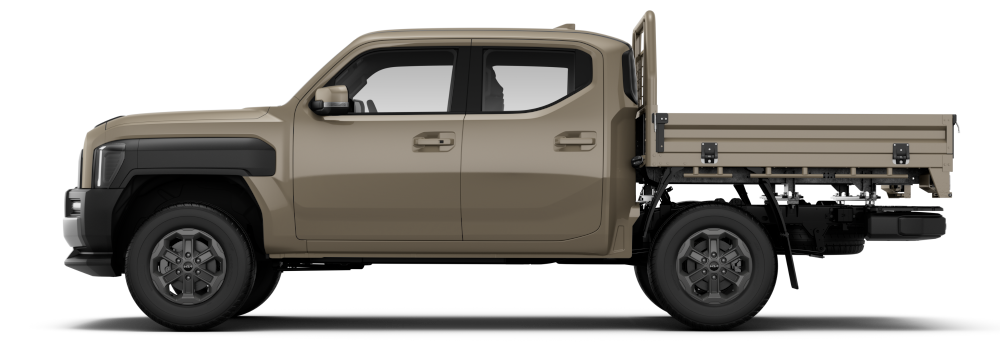 Kia Tasman Dual Cab Chassis SX Tan Beige side view