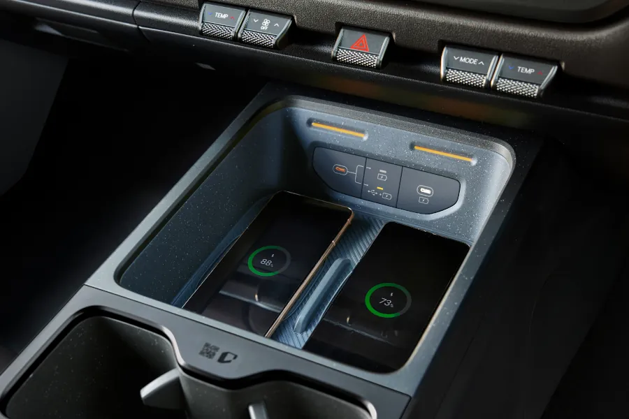 Kia Tasman wireless phone charging