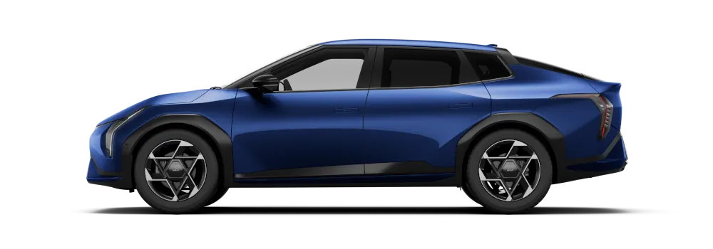 Kia EV4 sedan Yacht Blue side view
